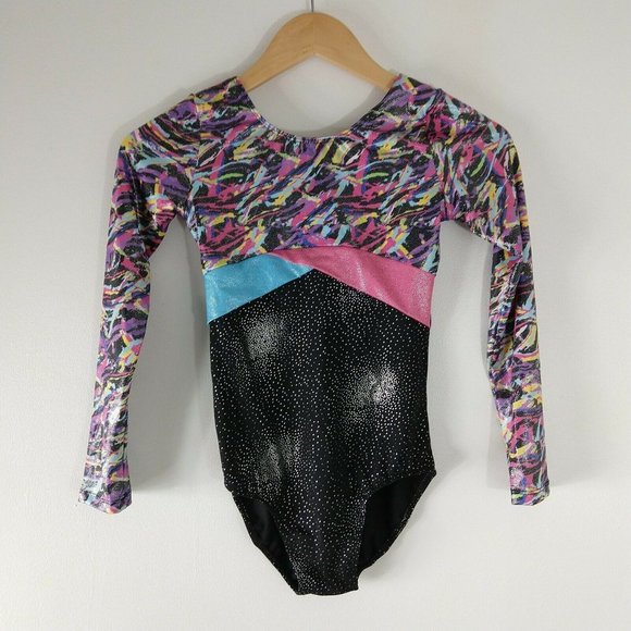Gymnastics Dance One Piece 14a Size Sparkle Multicolor - Picture 1 of 7